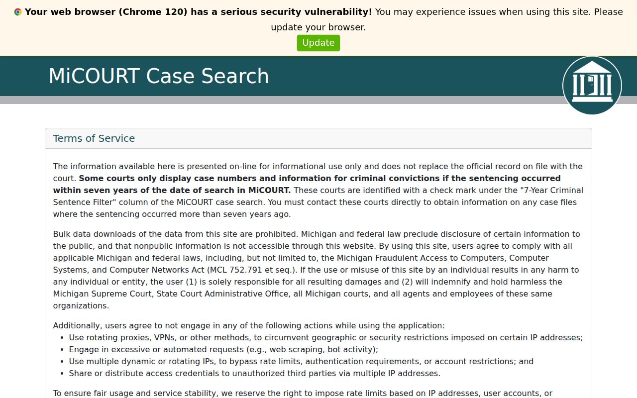 Farmington Hills residents directory Michigan MiCOURT case search