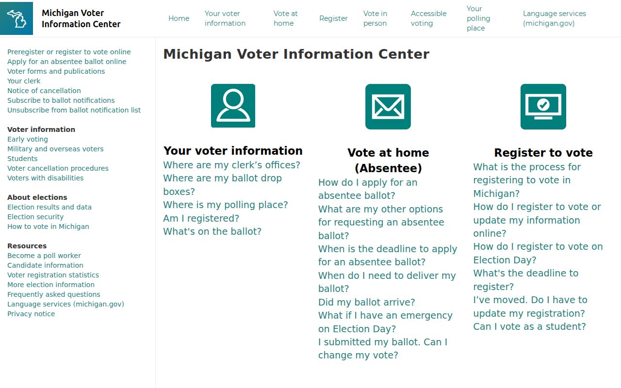 Farmington Hills residents directory Michigan Voter Information Center lookup