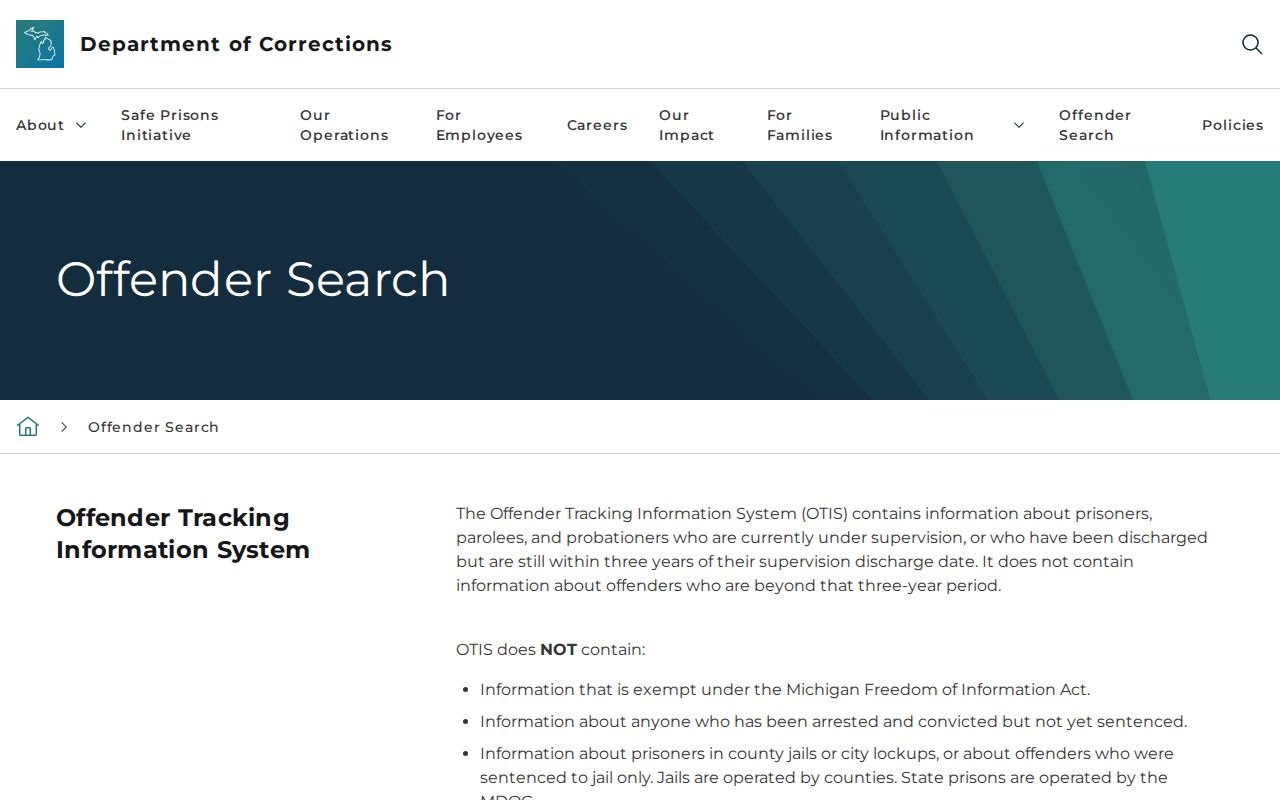 Farmington Hills resident lookup reference for the Michigan OTIS offender search